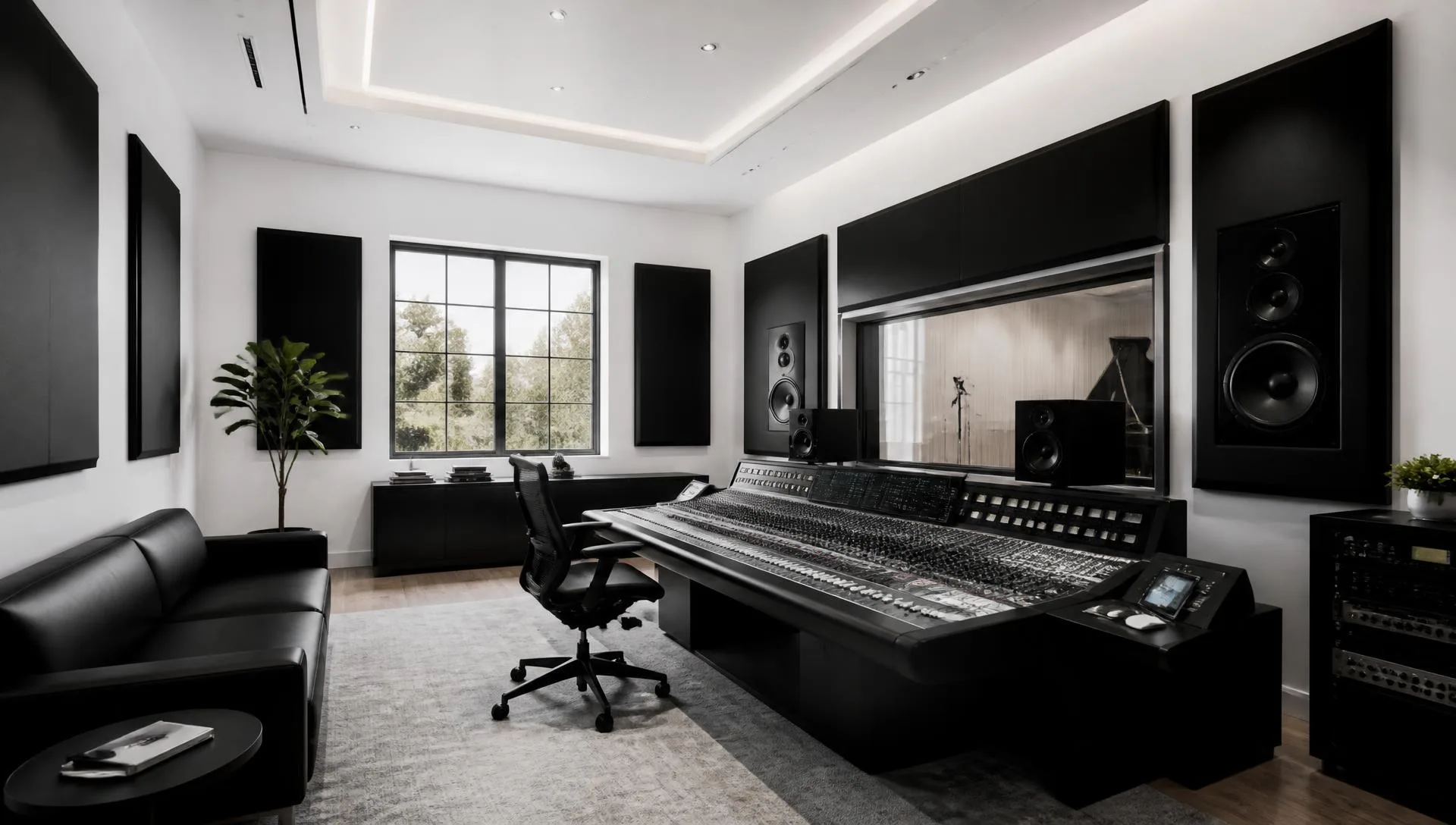 WAV.E Studios control room with mixing console