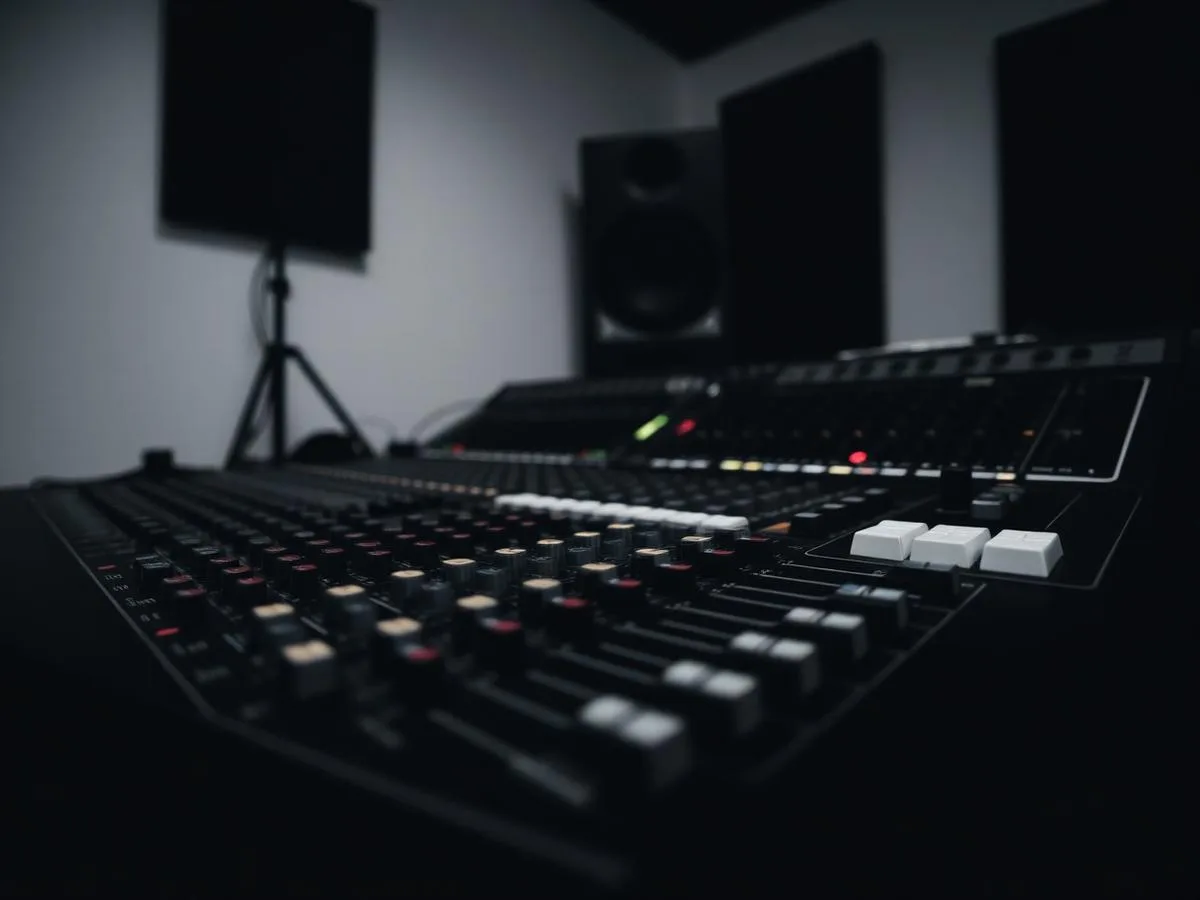 Mixing desk during a session